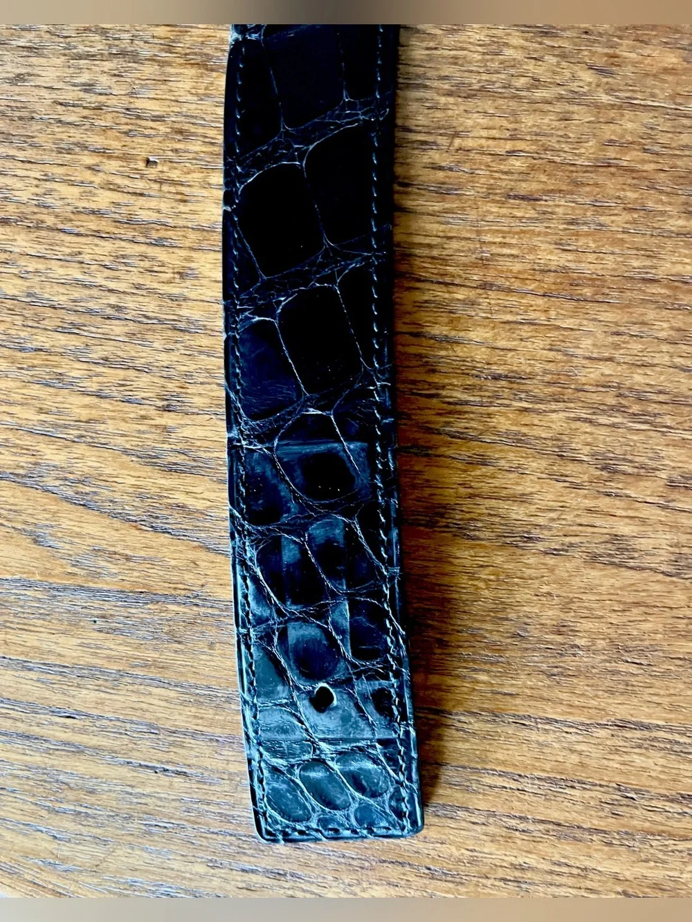 Vintage Hermès Constance H Belt Crocodile Leather Palladium Buckle 100cm 32mm